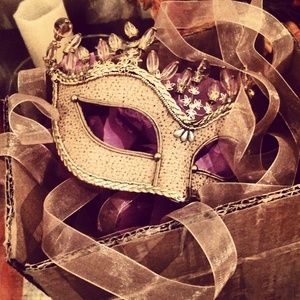 Light Pink, Nude & Gold Masquerade Mask- Shimmery